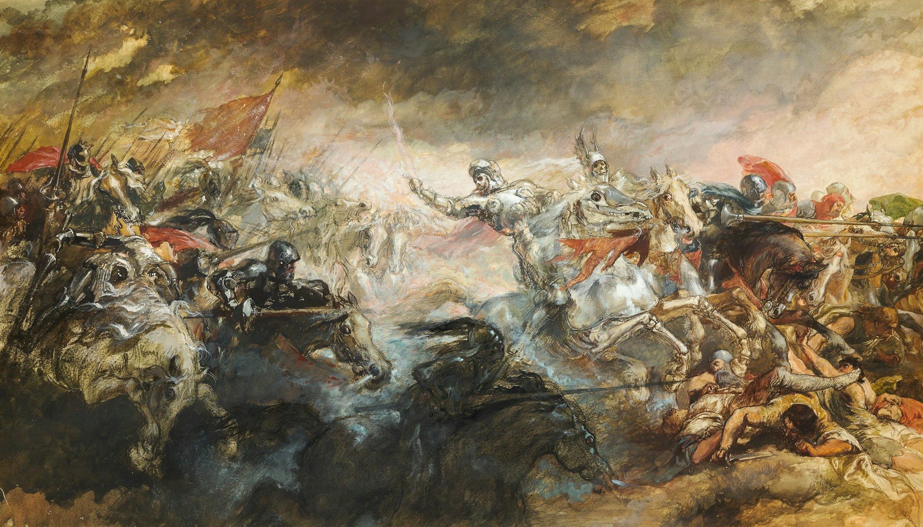 Photo by Birmingham Museums Trust a painting of a group of men on horses